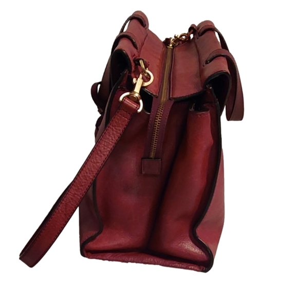 KATE SPADE SATURDAY WEEKENDER MERLOT WINE LARGE SATCHEL CONVERTIBLE BAG - Picture 4 of 8